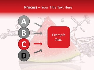 A Slice Of Watermelon With Water Splashing Around It PowerPoint Template