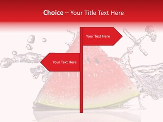 A Slice Of Watermelon With Water Splashing Around It PowerPoint Template