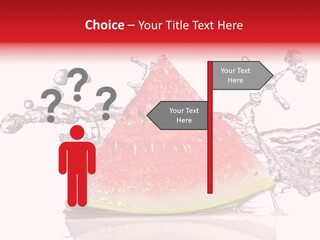 A Slice Of Watermelon With Water Splashing Around It PowerPoint Template