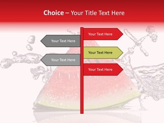 A Slice Of Watermelon With Water Splashing Around It PowerPoint Template