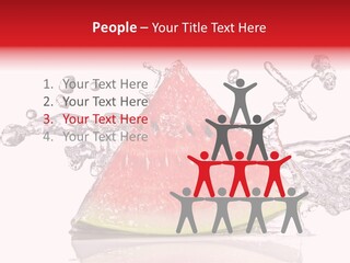 A Slice Of Watermelon With Water Splashing Around It PowerPoint Template