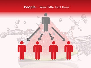 A Slice Of Watermelon With Water Splashing Around It PowerPoint Template