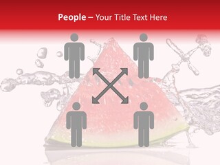 A Slice Of Watermelon With Water Splashing Around It PowerPoint Template