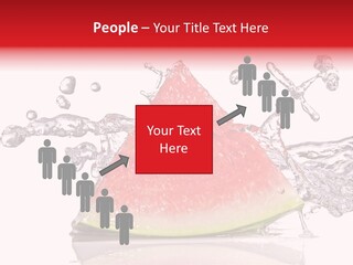 A Slice Of Watermelon With Water Splashing Around It PowerPoint Template