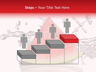 A Slice Of Watermelon With Water Splashing Around It PowerPoint Template