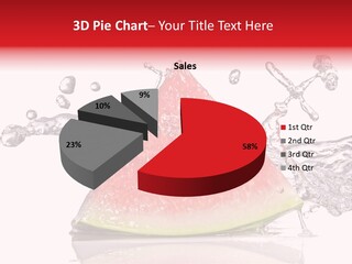 A Slice Of Watermelon With Water Splashing Around It PowerPoint Template