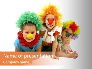 Girl Fun Clown PowerPoint Template