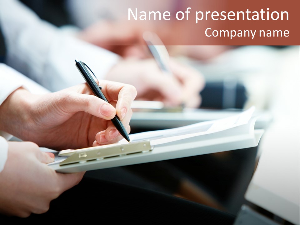 Note Holding Summary PowerPoint Template