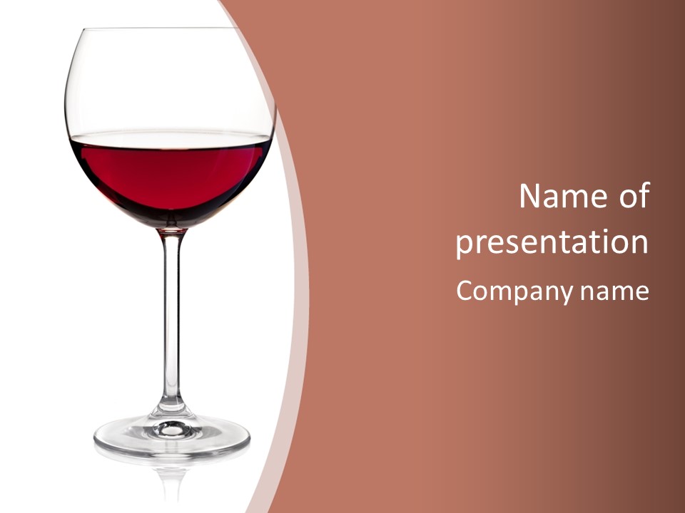 Isolated Food Wineglass PowerPoint Template
