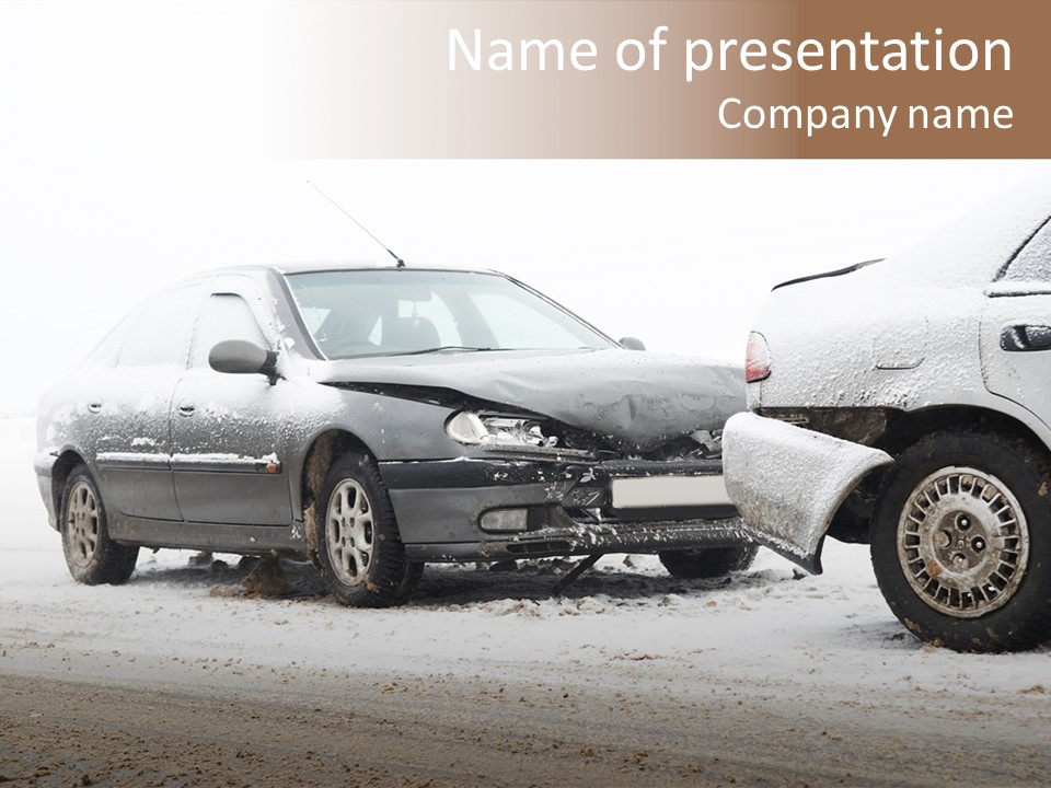 Broken Road Winter PowerPoint Template