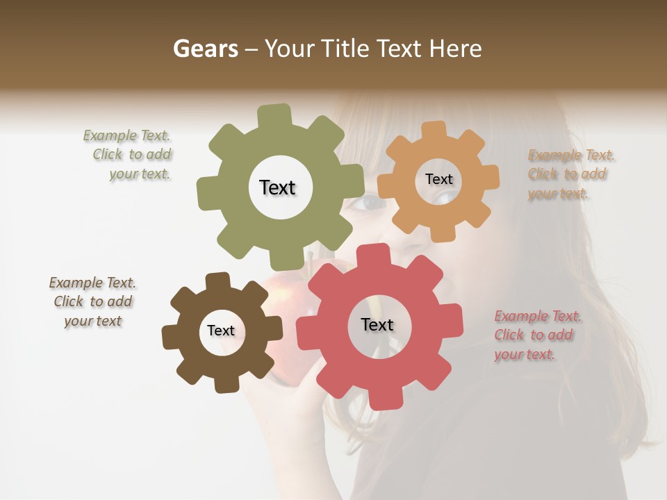 A Little Girl Holding An Apple In Her Hand PowerPoint Template