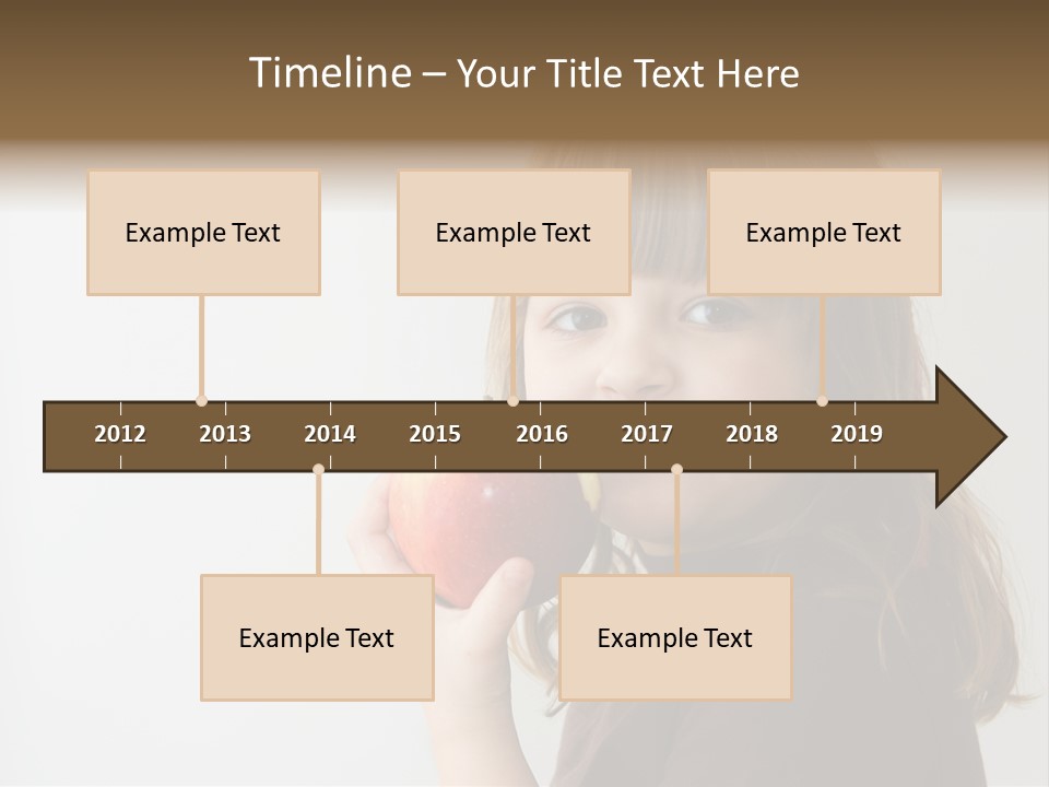 A Little Girl Holding An Apple In Her Hand PowerPoint Template