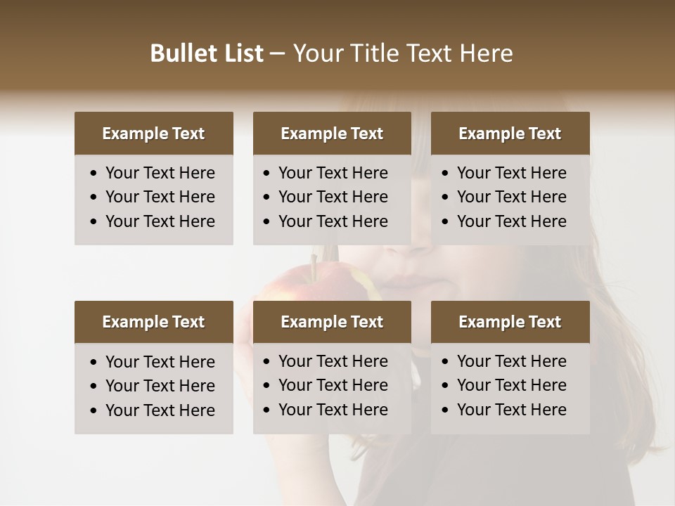 A Little Girl Holding An Apple In Her Hand PowerPoint Template