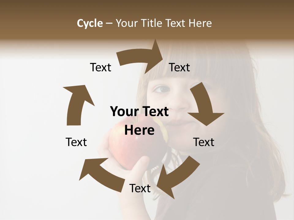 A Little Girl Holding An Apple In Her Hand PowerPoint Template