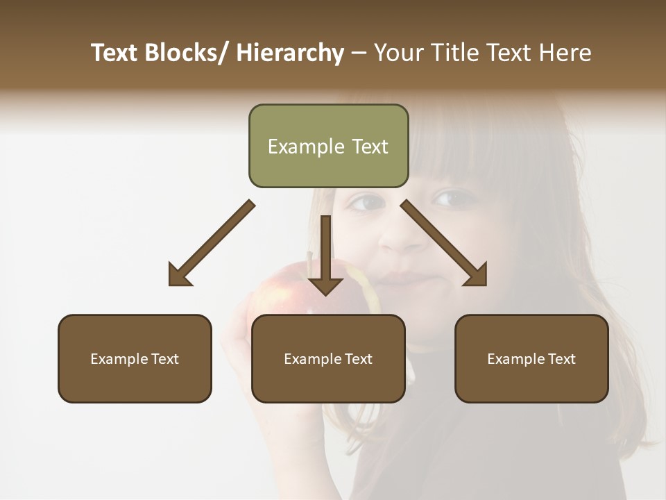 A Little Girl Holding An Apple In Her Hand PowerPoint Template