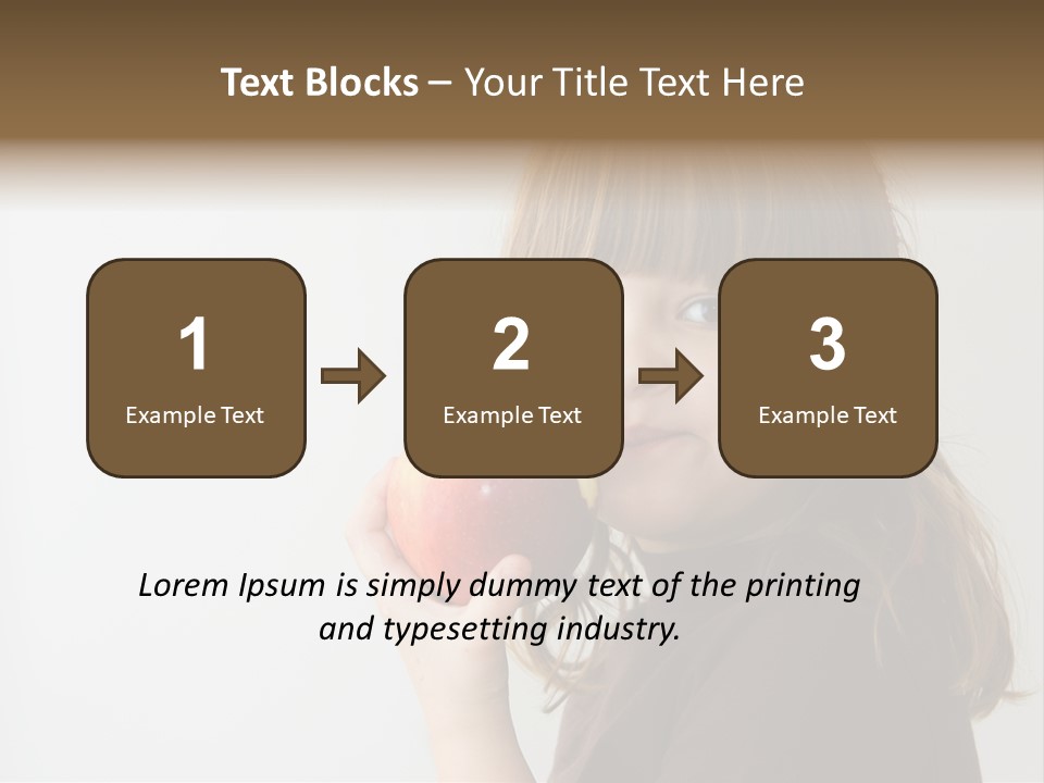 A Little Girl Holding An Apple In Her Hand PowerPoint Template