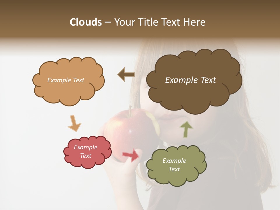 A Little Girl Holding An Apple In Her Hand PowerPoint Template