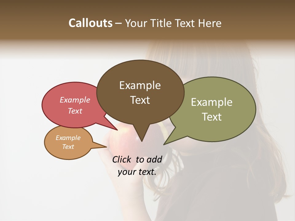 A Little Girl Holding An Apple In Her Hand PowerPoint Template