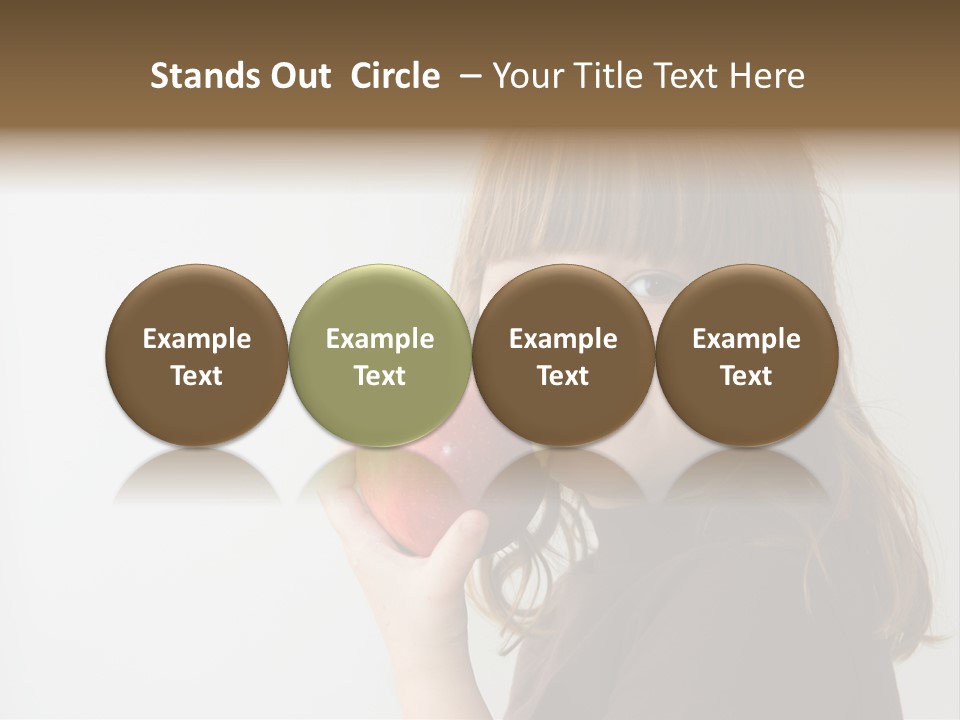 A Little Girl Holding An Apple In Her Hand PowerPoint Template