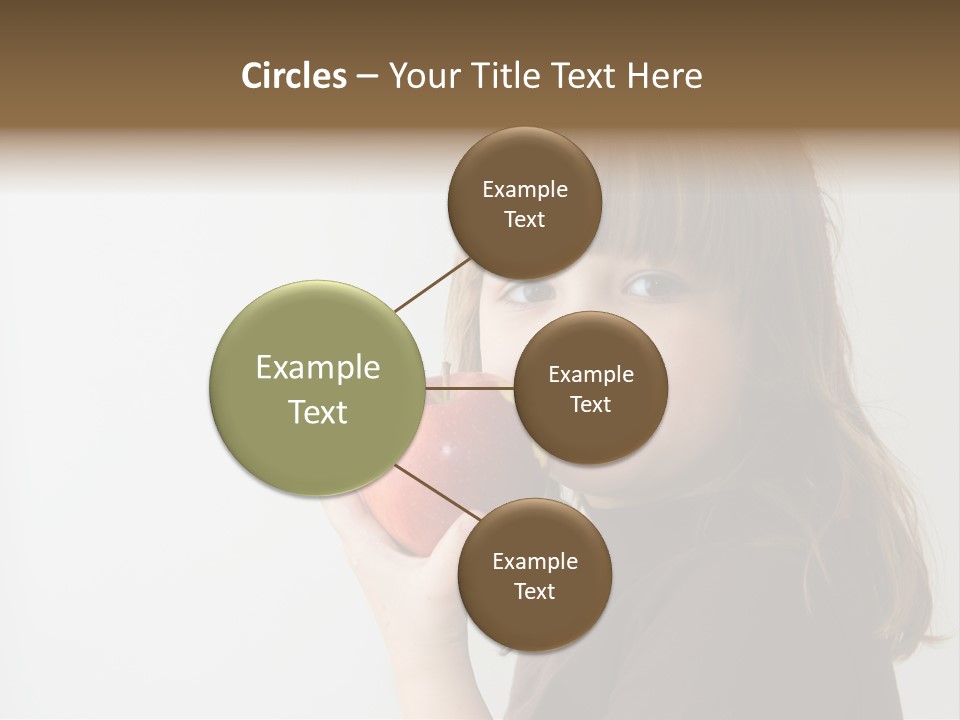 A Little Girl Holding An Apple In Her Hand PowerPoint Template