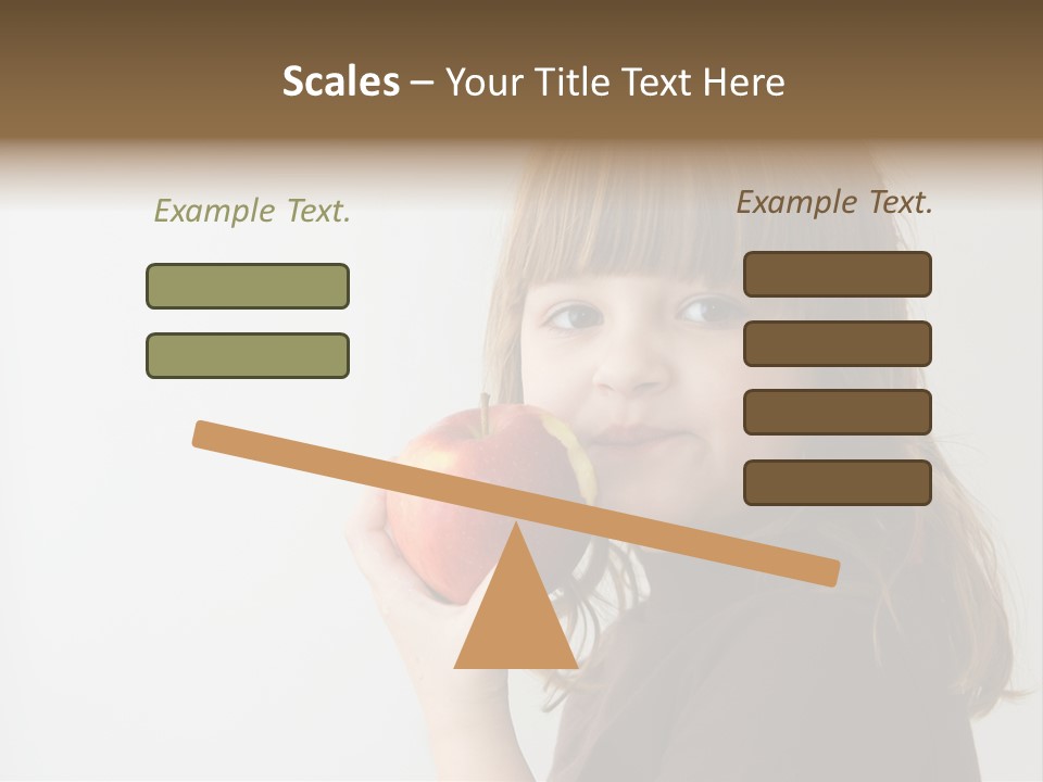 A Little Girl Holding An Apple In Her Hand PowerPoint Template