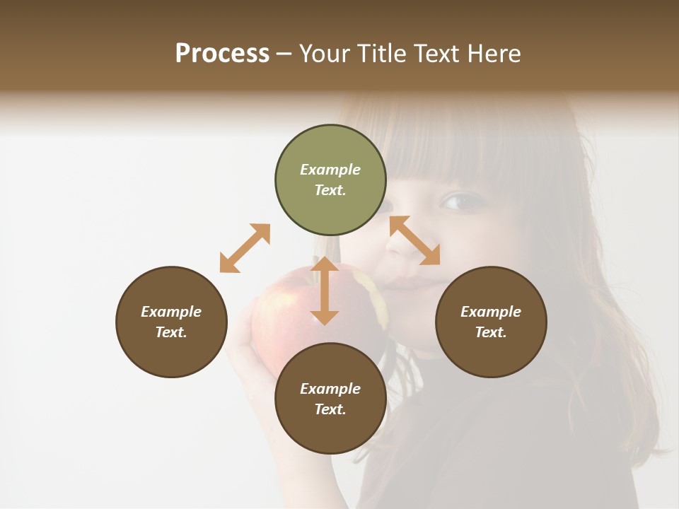 A Little Girl Holding An Apple In Her Hand PowerPoint Template