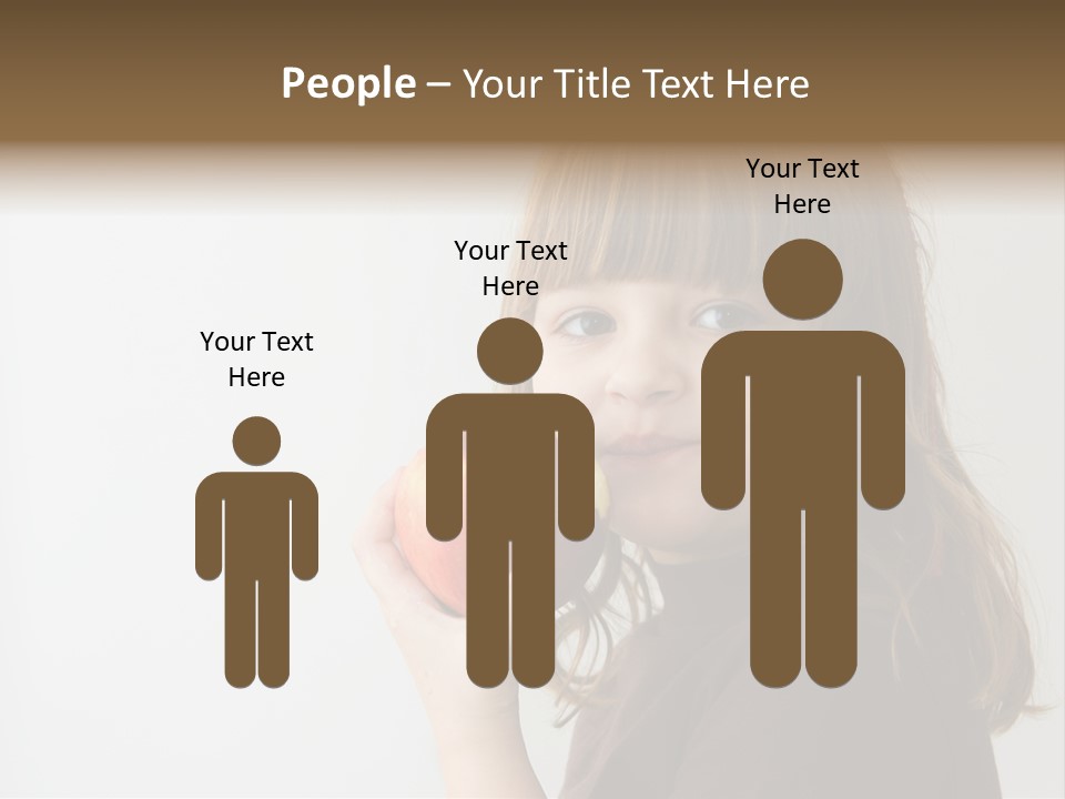 A Little Girl Holding An Apple In Her Hand PowerPoint Template