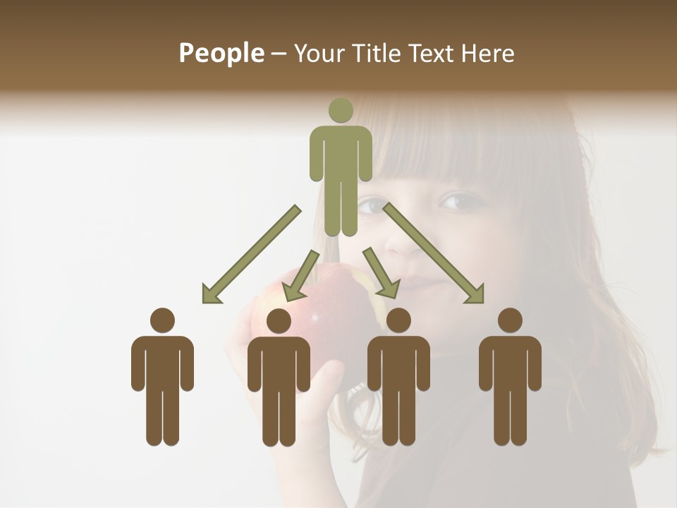 A Little Girl Holding An Apple In Her Hand PowerPoint Template