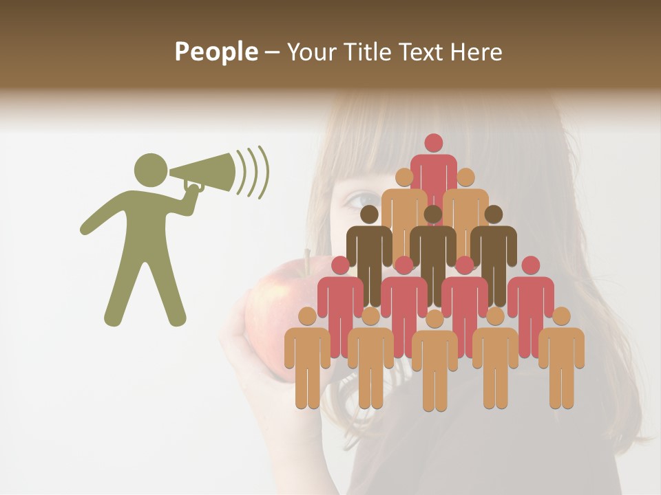 A Little Girl Holding An Apple In Her Hand PowerPoint Template