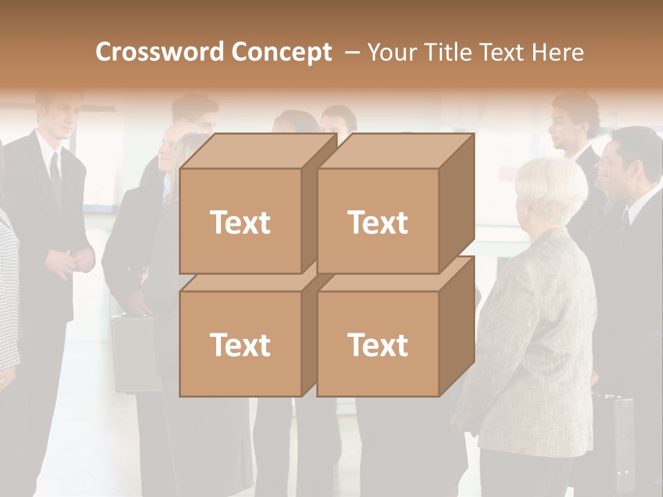 Lobby Group Caucasian PowerPoint Template