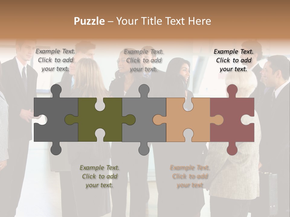 Lobby Group Caucasian PowerPoint Template