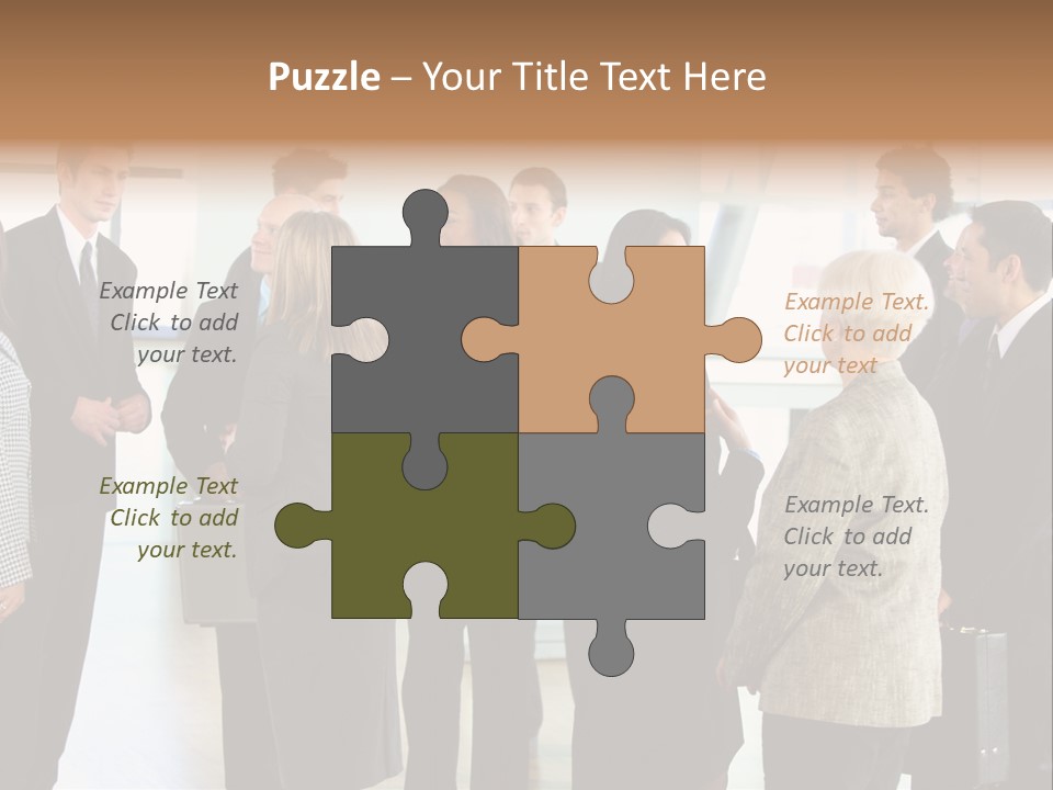 Lobby Group Caucasian PowerPoint Template