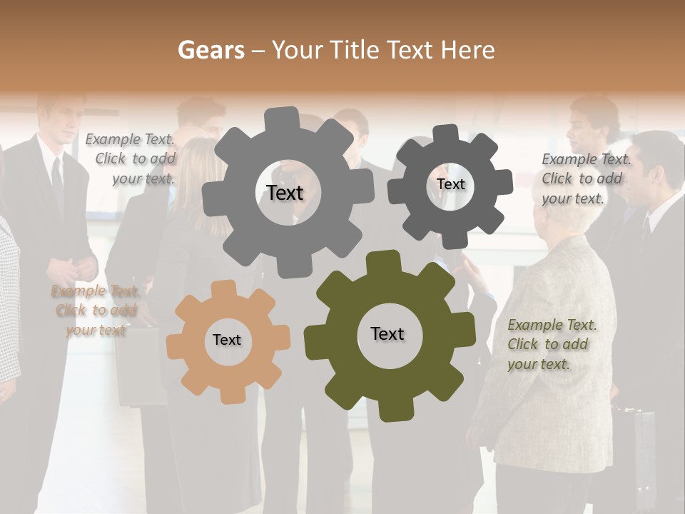 Lobby Group Caucasian PowerPoint Template