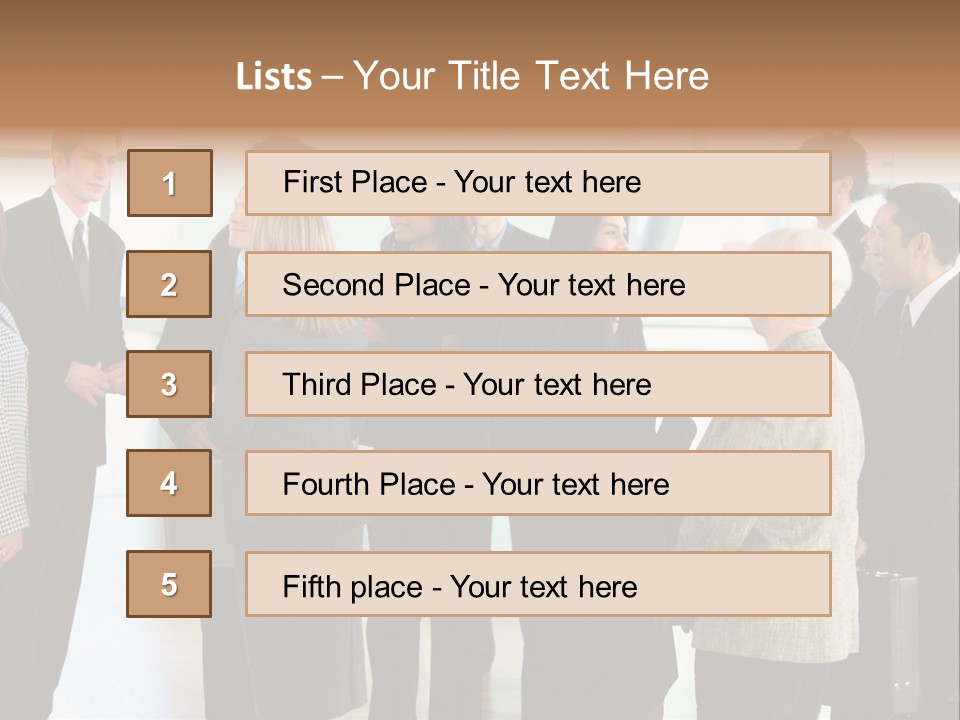 Lobby Group Caucasian PowerPoint Template