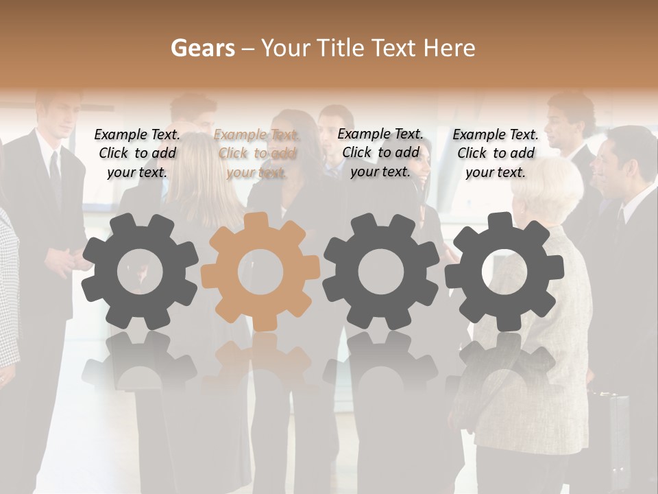 Lobby Group Caucasian PowerPoint Template