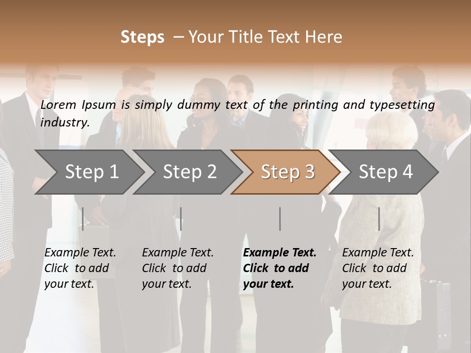 Lobby Group Caucasian PowerPoint Template