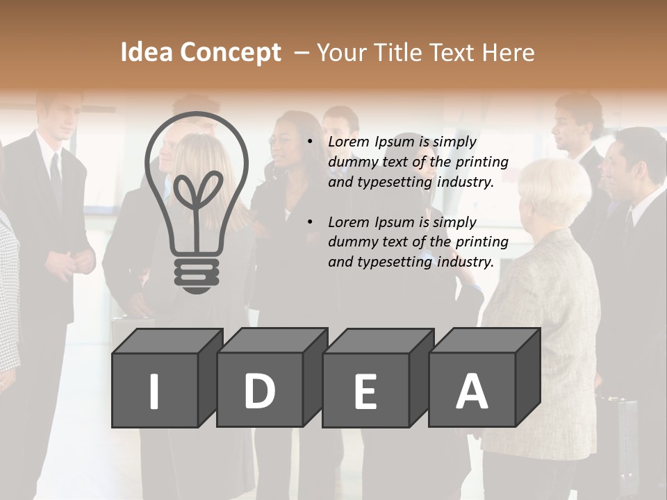 Lobby Group Caucasian PowerPoint Template