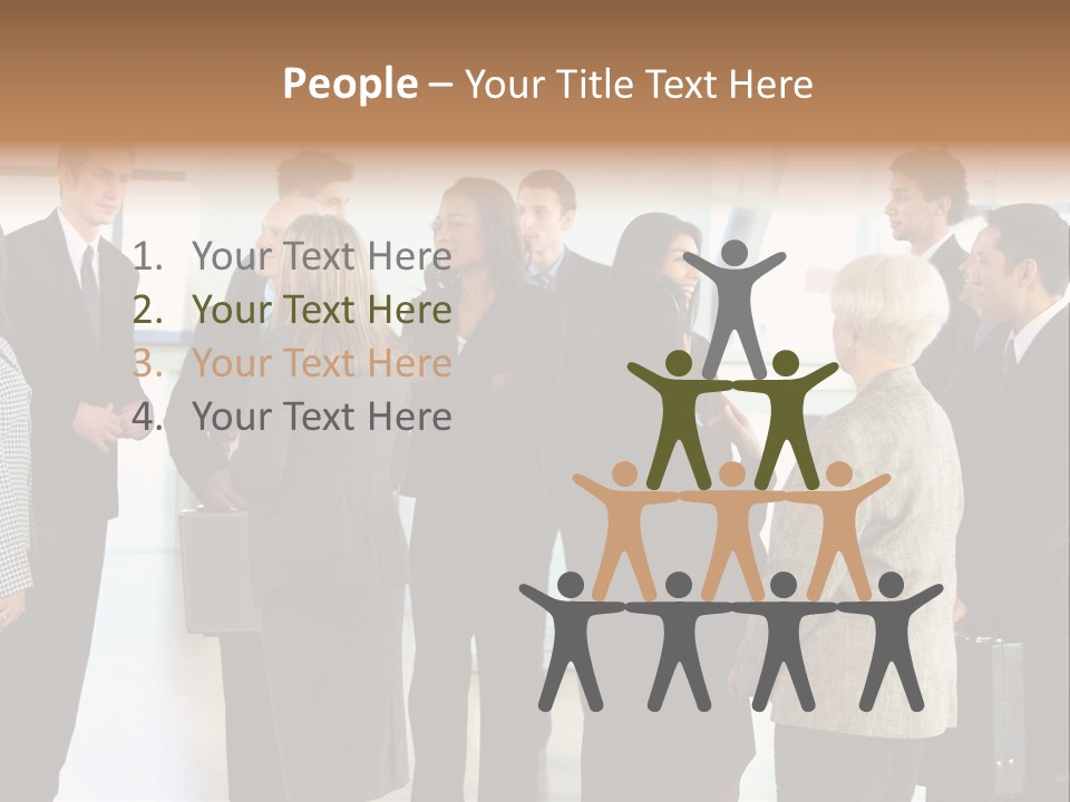 Lobby Group Caucasian PowerPoint Template