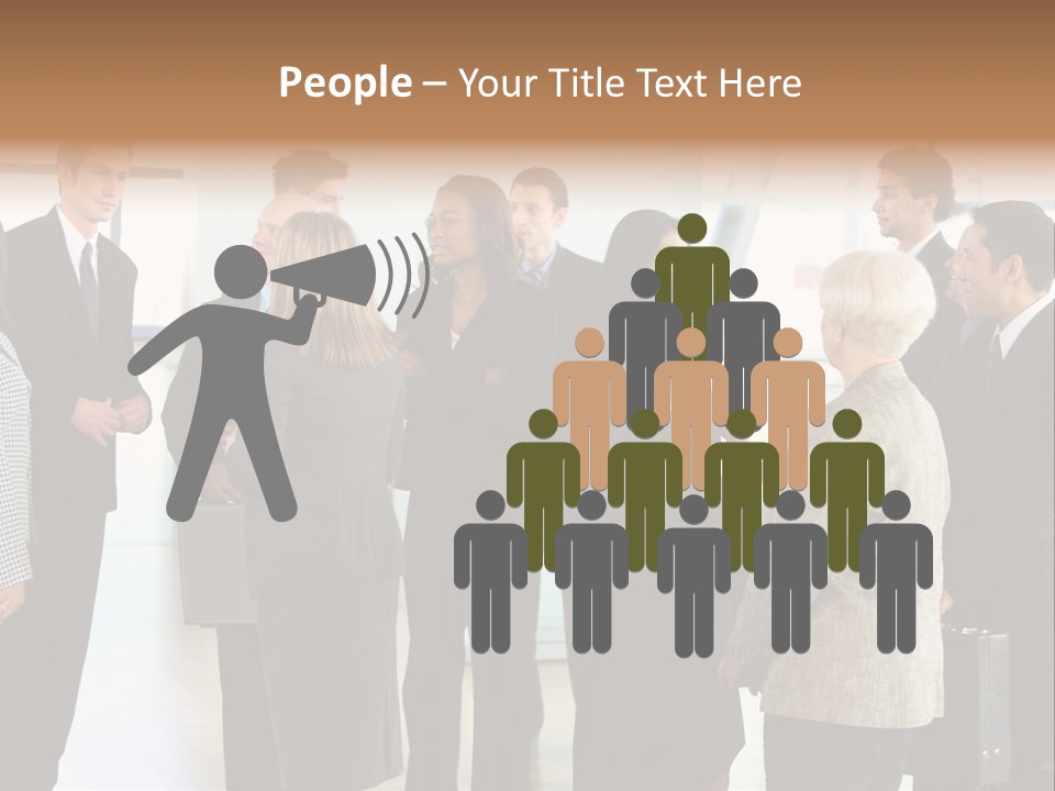 Lobby Group Caucasian PowerPoint Template