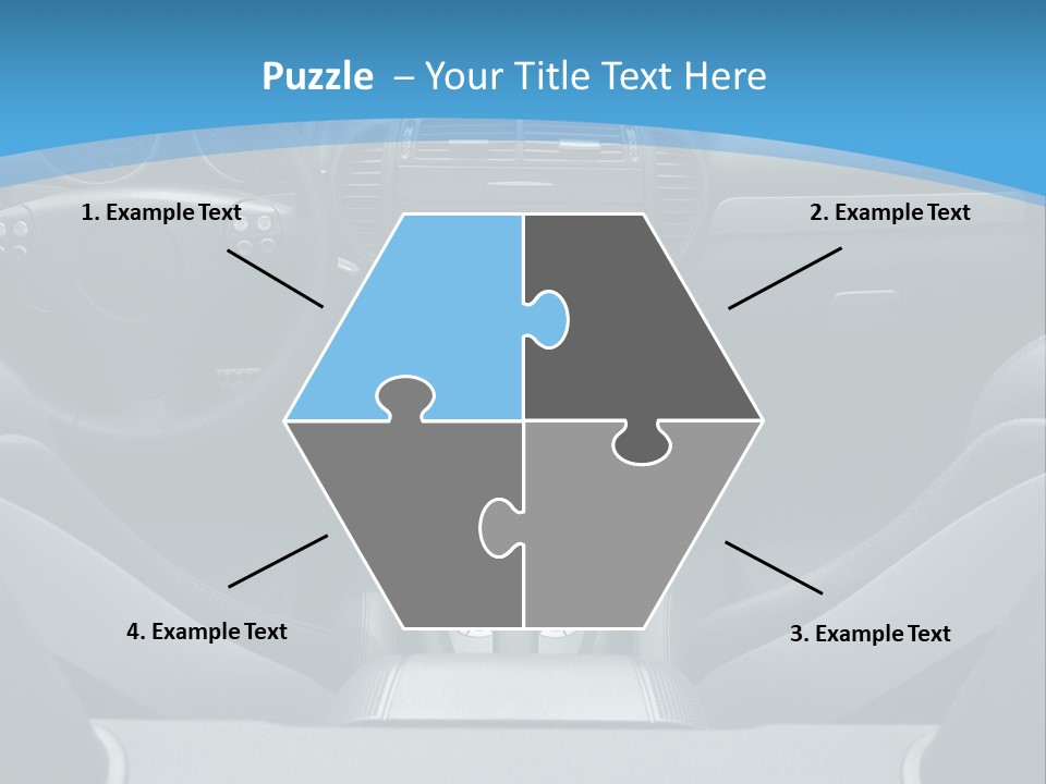 The Inside Of A Car With A Blue Background PowerPoint Template
