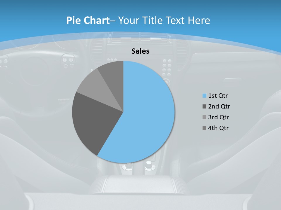 The Inside Of A Car With A Blue Background PowerPoint Template