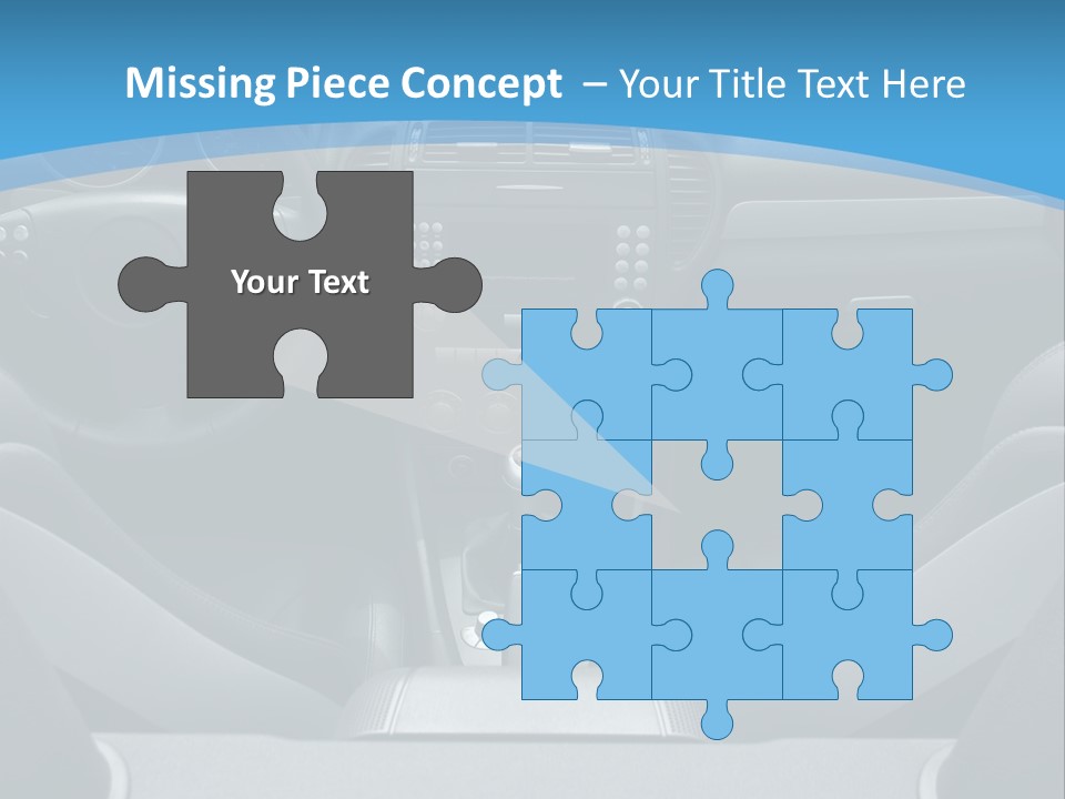 The Inside Of A Car With A Blue Background PowerPoint Template