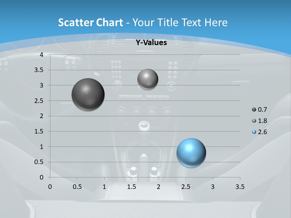 The Inside Of A Car With A Blue Background PowerPoint Template