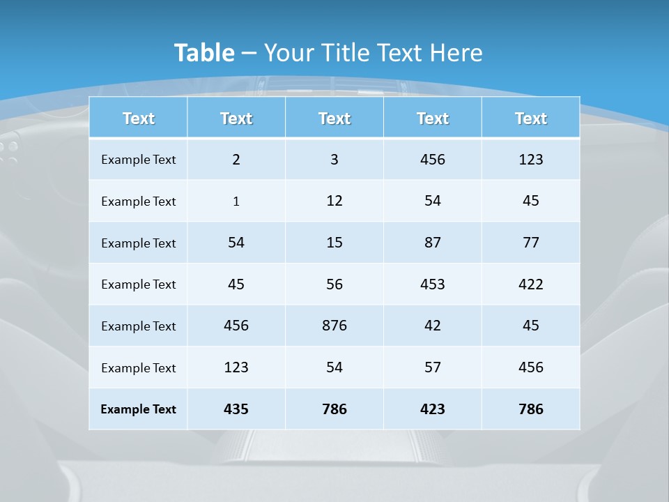 The Inside Of A Car With A Blue Background PowerPoint Template