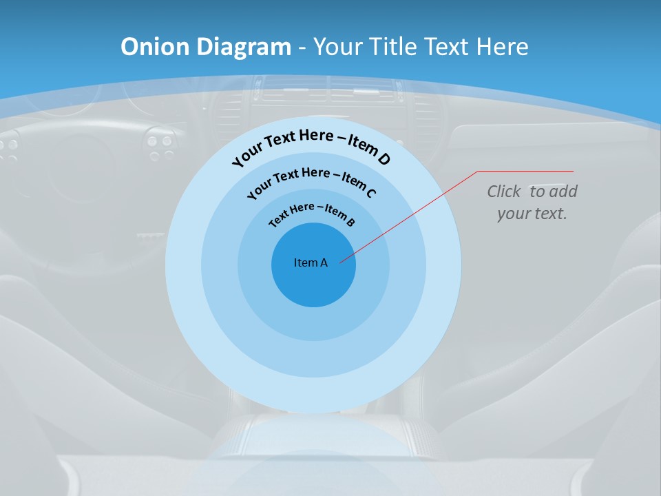 The Inside Of A Car With A Blue Background PowerPoint Template