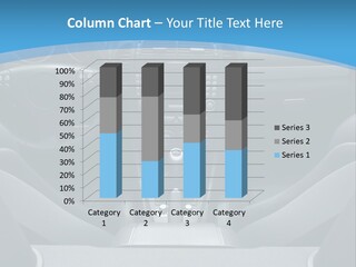 The Inside Of A Car With A Blue Background PowerPoint Template