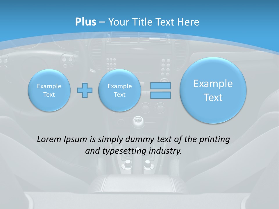 The Inside Of A Car With A Blue Background PowerPoint Template