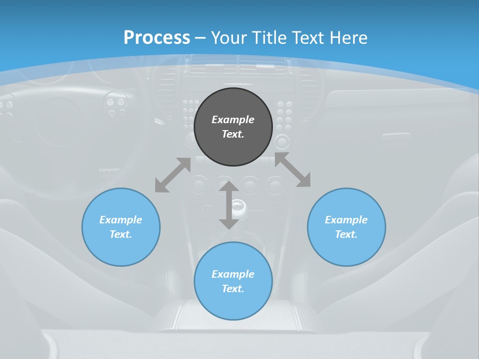 The Inside Of A Car With A Blue Background PowerPoint Template