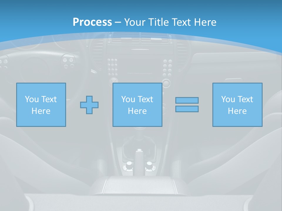 The Inside Of A Car With A Blue Background PowerPoint Template