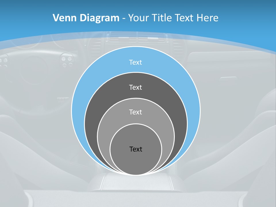 The Inside Of A Car With A Blue Background PowerPoint Template